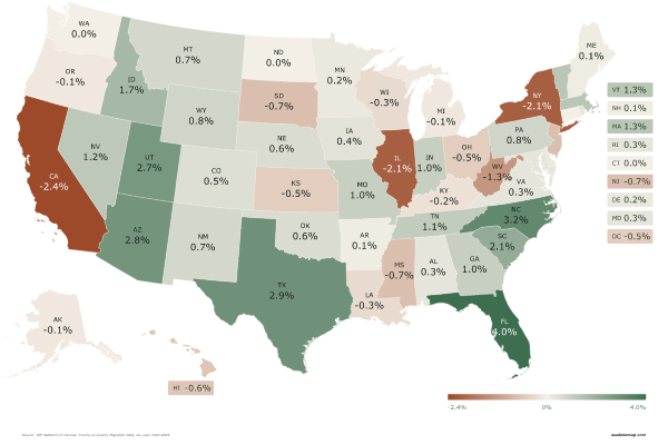 Map thumbnail: Where Americans actually moved